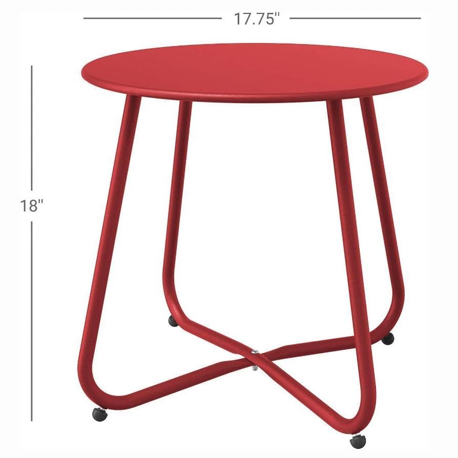 Dark Red Patio Side Table