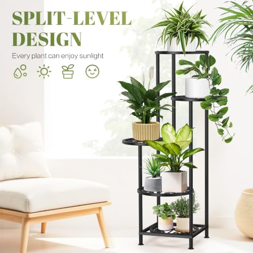 5 Tier Plant Stand Indoor Outdoor (Flower Black / 5 Tier)