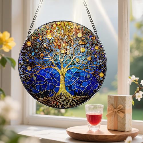 8 Inch Stained Glass Tree of Life Ornament (Tree of Life)
