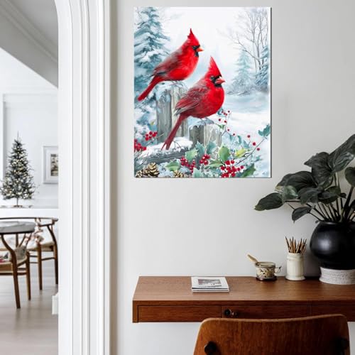 Cardinal Wall Art (24"L x 30"W / Bird Canvas Wall Art)
