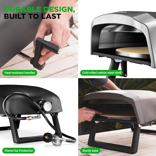 Outdoor Pizza Oven with 360° Rotating Pizza Stone