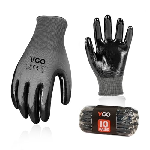10Pairs Non Slip Safety Work Gloves (10 Count)
