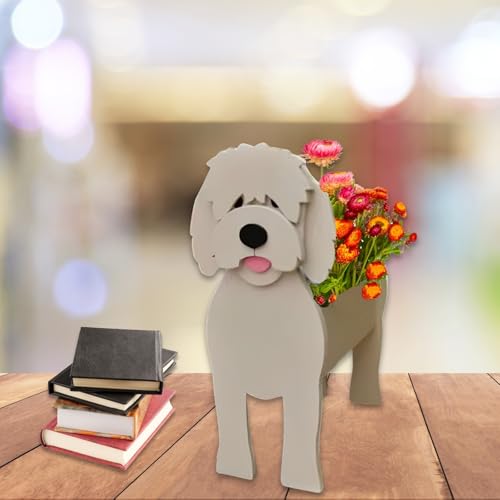 Golden Doodle Dog Planter Pots