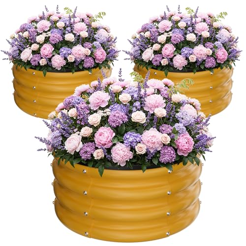 Round Raised Garden Bed (Yellow)