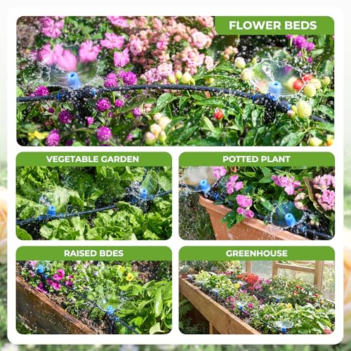 140FT Quick Connect Drip Irrigation Kit for Large Gardens (193 Count)