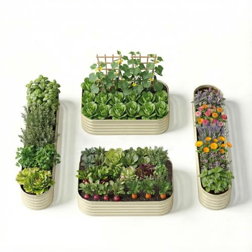 4 Pack 18" Tall Galvanized Raised Garden Beds (4 Count)