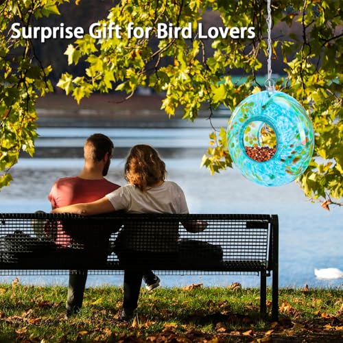 Bird Feeder Fly Through Glass Solar Bird Feeders for Garden Decor