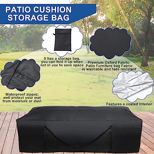2 Pcs Patio Cushion Storage Bags Waterproof (2 Count)