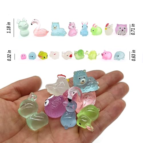 Glow in The Dark Woodland Mini Resin Animals Figures 100 Pcs Set