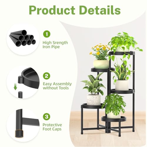 5 Tier Folding Plant Stand Indoor Outdoor