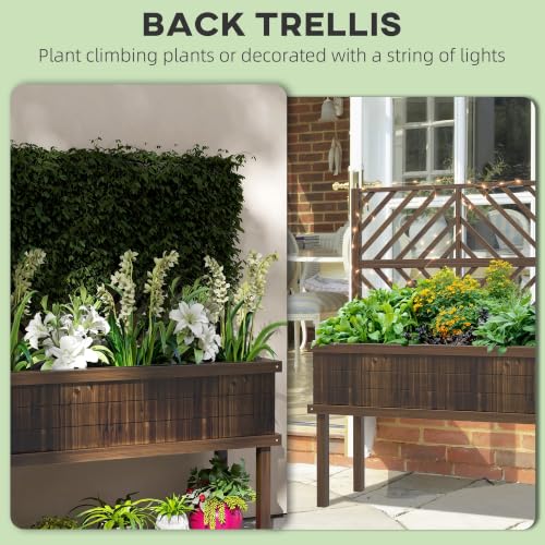 Raised Garden Bed with Trellis for Climbing Plants