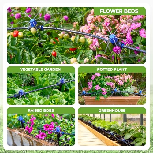 50FT Drip Irrigation Kit for Small Gardens