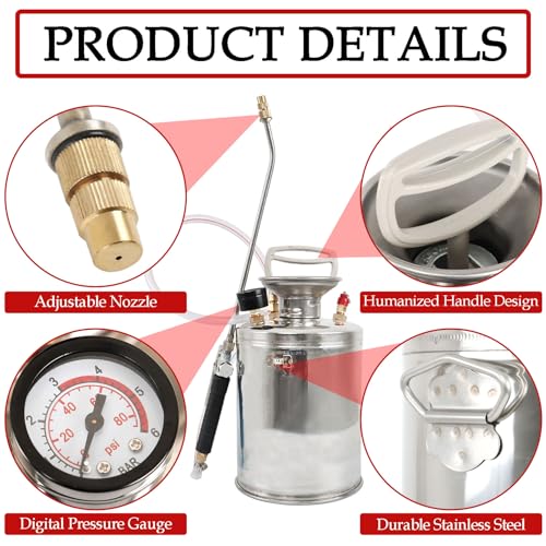 Hand Pump Sprayer Stainless Steel Sprayer for Indoor and Outdoor