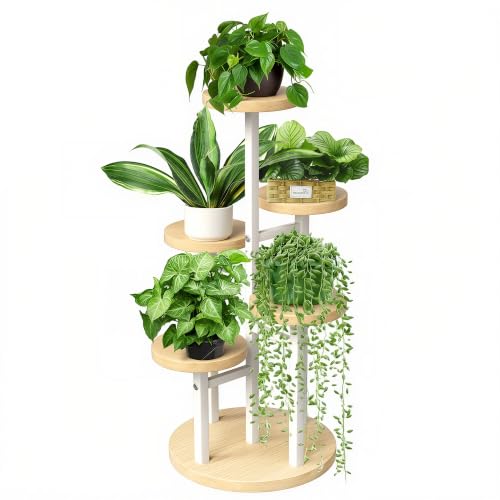 5 Tier Plant Stand Indoor (5 Tier-White)