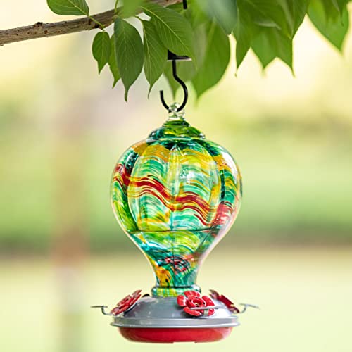 Hummingbird Feeders Blown Glass Hummingbird Feeder