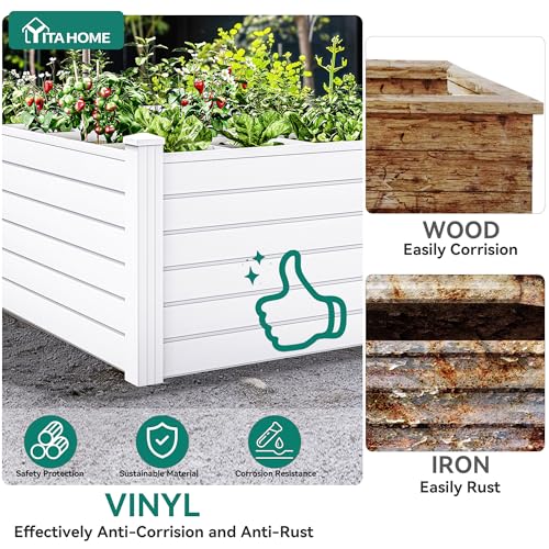 48x48x24 in Plastic Raised Garden Bed 2pcs with Growth Grid