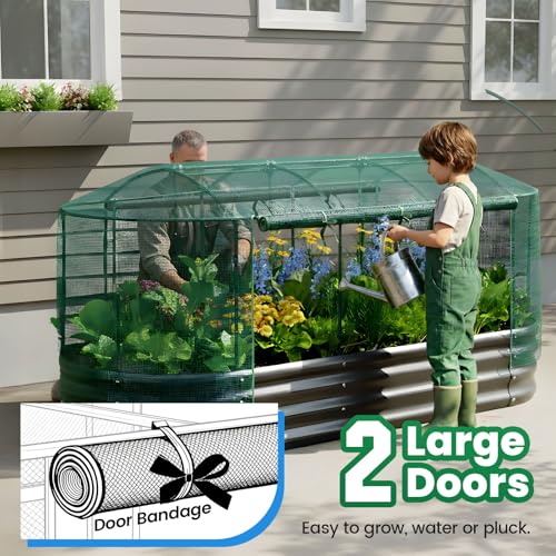 Raised Garden Bed Kit with Self Watering System & Netting 8x3x1Ft