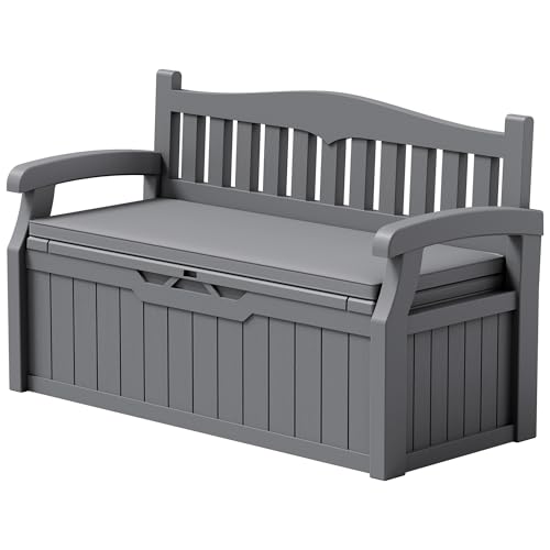 80 Gallon Storage Bench with Cushion (Grey / 80 Gallon with Cushion)