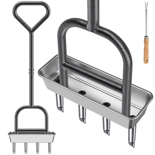Lawn Coring Aerator (D: 4 Plugs Coring Aerator with Storage Tray)