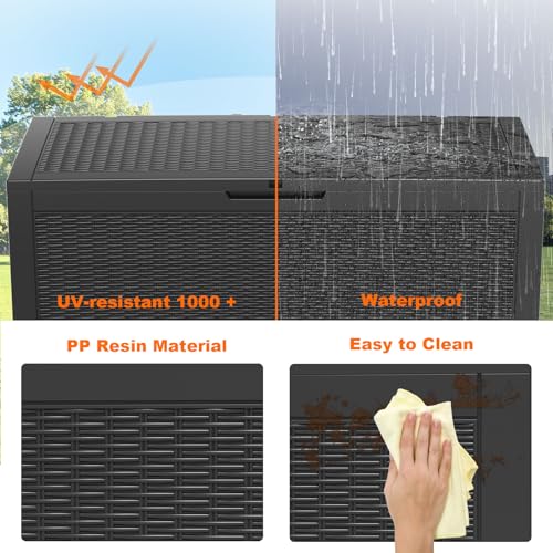 100 Gallon Outdoor Deck Box (Black / 100 Gallon)