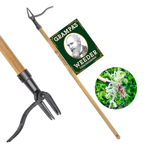 Original Stand Up Weed Puller Tool with Bamboo Long Handle