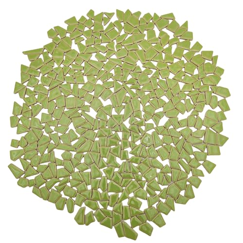 1.1LB Irregular Ceramics Mosaic Tiles (Grass Green)
