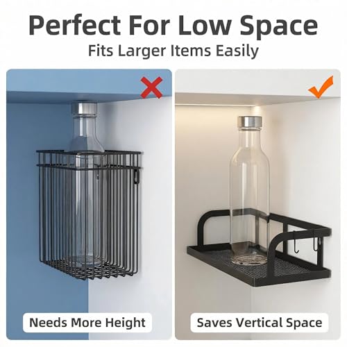 2 Pack 16.5" Extra Long Slim Hollowout Shower Caddy (Matte Black / U-Shape Easy Access (16.5" Extra Long))