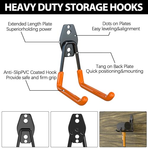 Garden Hose Holder Wall Mount 2 Pack Solid Steel 2.8 Inch (Orange / 6SJ-2SU)