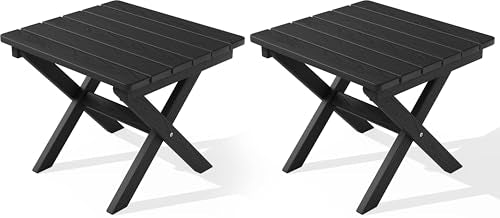 Small Folding Outdoor Side Table Set of 2 (2 Count)