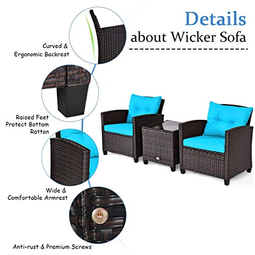 3 Pieces Patio Furniture Set (3 Count)