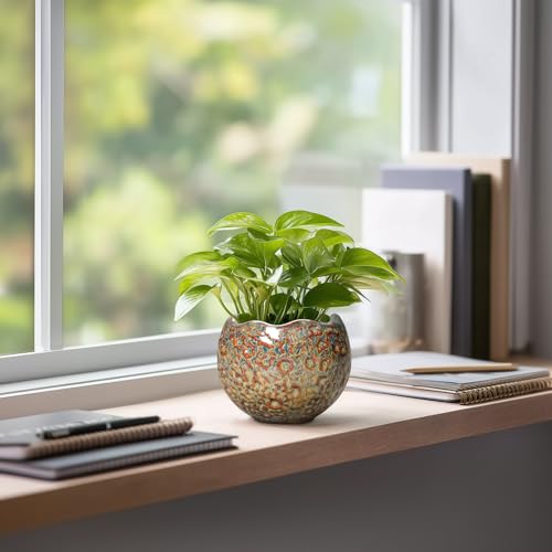 Ceramic Pots for Plants (4.5 Inch / Speckled-brown)