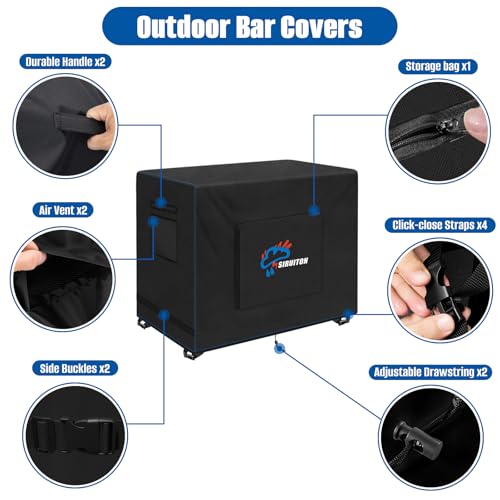 600D Outdoor Bar Cart Cover for 60" Portable Outdoor Table