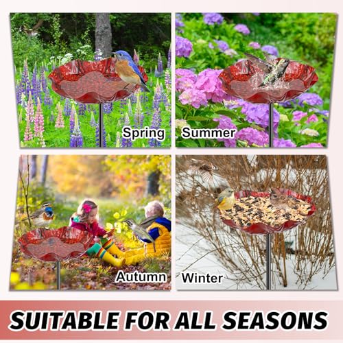 4PCS Hummingbird Bird Bath for Outside