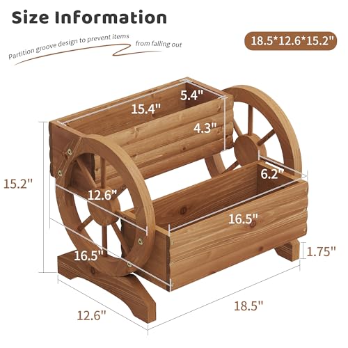 Wooden Wagon Planters for Outdoor Plants