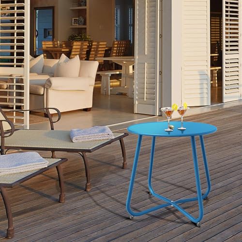 Peacock Blue Patio Side Table