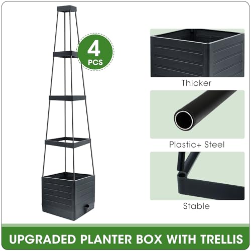 Tomato Planter Boxes with Trellis Outdoor