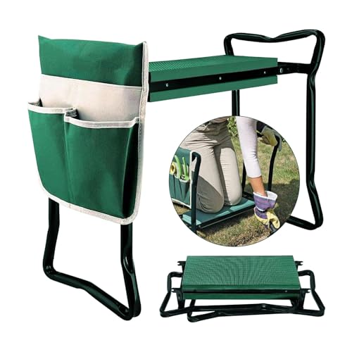Garden Kneeler Seat with Upgraded Thicken Kneeling Pad and 1 Large Tool Pouch
