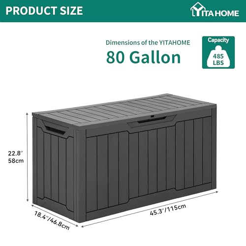 80 Gallon Outdoor Storage Box (Deck Box / 80 Gallon / Dark Gray)