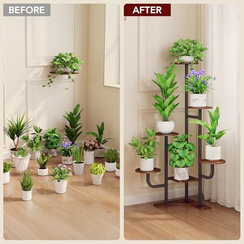 Corner Plant Stand with Grow Light