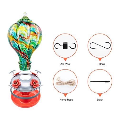 Hummingbird Feeders Blown Glass Hummingbird Feeder