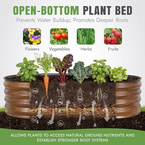 3Pcs Galvanized Raised Garden Bed Kit (Grain)