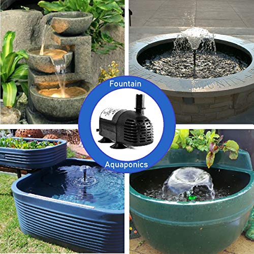 12V 24V DC Brushless Submersible Water Pump 196 GPH for Solar Fountain Hydroponics and Aquaponics