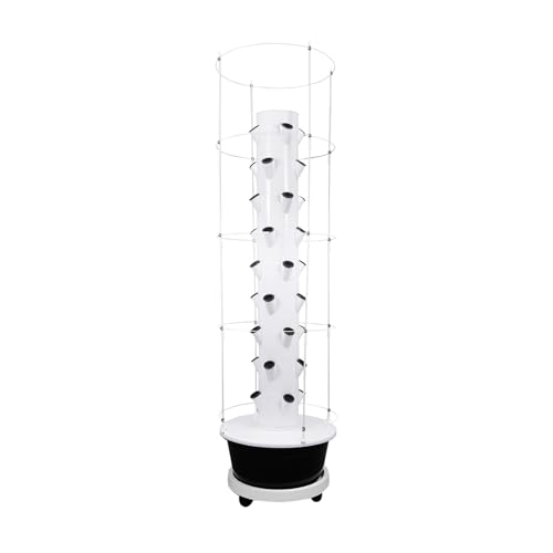36 Plant Hydroponic Growing Tower with Climbing Trellis (Black Tank / 36 Pots)