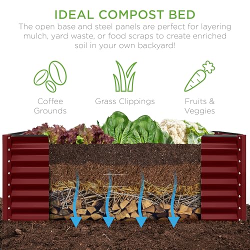 6x3x2ft Outdoor Metal Raised Garden Bed