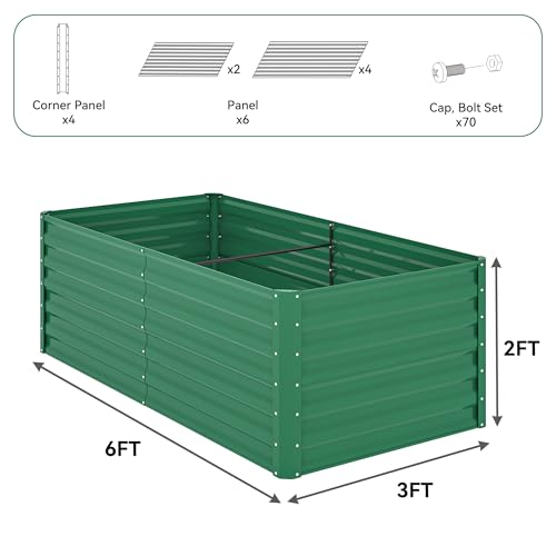 6x3x2ft Outdoor Raised Garden Bed Kit