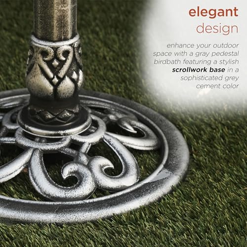 TEC116GR Outdoor Pedestal Birdbath w