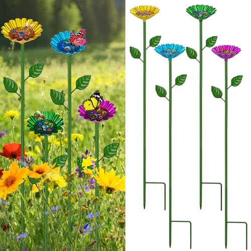 4Pcs Metal Bee Watering Station with Marble