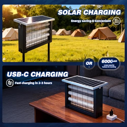 Powerful Large Solar Bug Zapper for 3000 sq.ft with 13FT Extension Cord (13W for 3000 sq.ft)