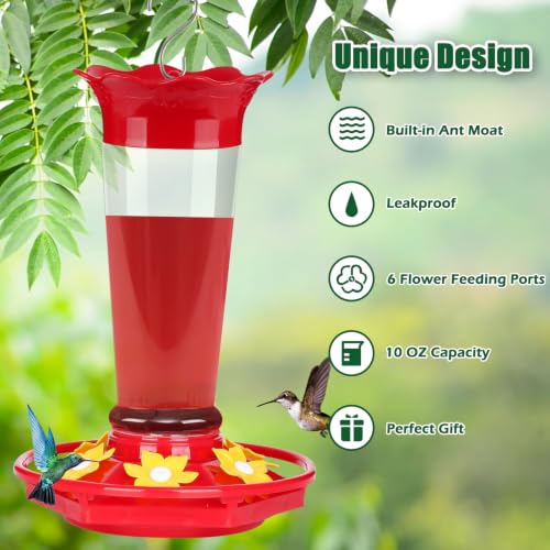 10oz Plastic Hummingbird Feeders for Outdoors (2 Count)