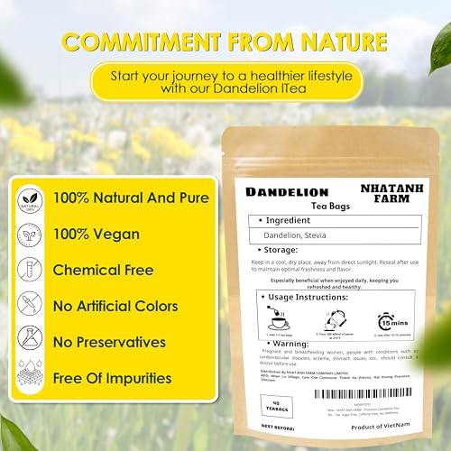 Premium Dandelion Tea Bags (40 Count)